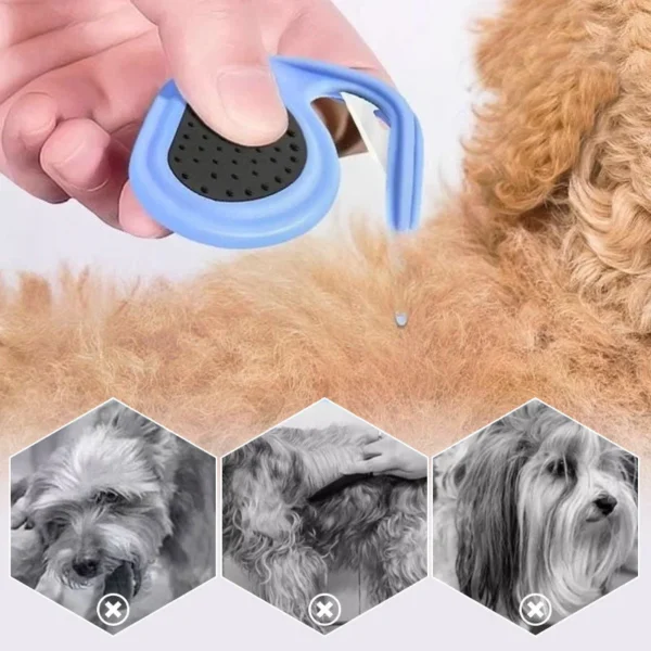 Grooming Knife for Long-Haired Pets - Remove Clumps - Blue - Image 3