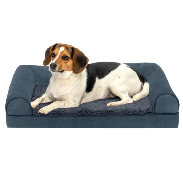 Sofa Dog Bed - Faux Fleece & Chenille - Image 5