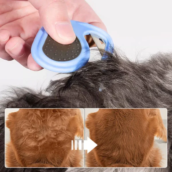 Grooming Knife for Long-Haired Pets - Remove Clumps - Blue - Image 2
