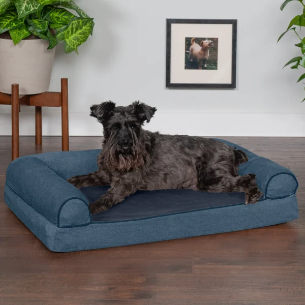 Sofa Dog Bed - Faux Fleece & Chenille - Image 4