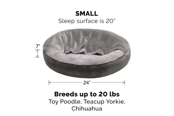 Wave Faux Fur & Velvet Hooded Donut Dog Bed - Image 6