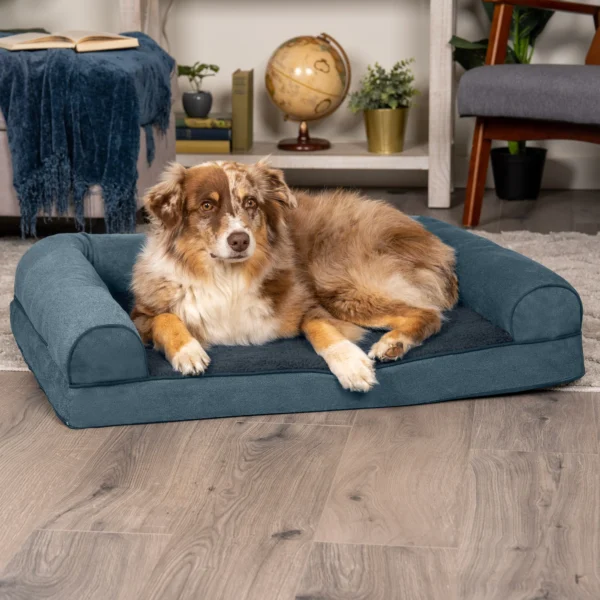 Sofa Dog Bed - Faux Fleece & Chenille - Image 2
