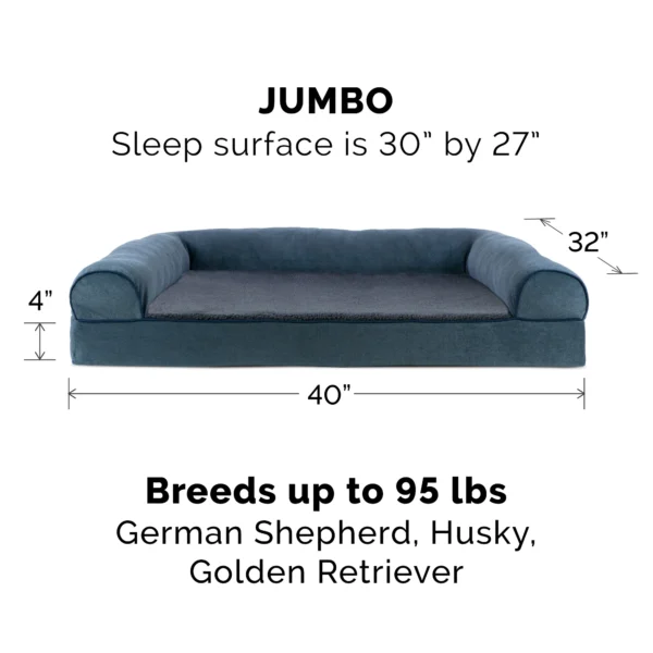 Sofa Dog Bed - Faux Fleece & Chenille - Image 3