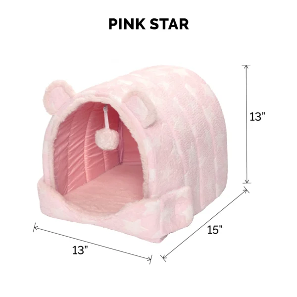 Fleece Snuggle Hideout Pet Bed - Fleece & Faux Fur - Image 3
