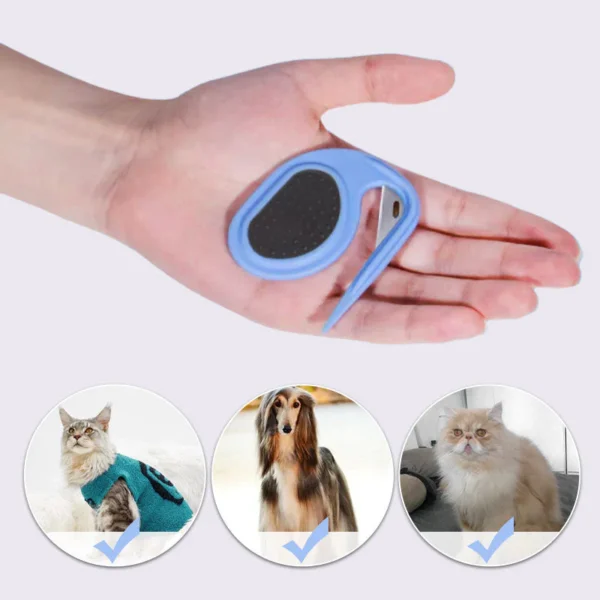 Grooming Knife for Long-Haired Pets - Remove Clumps - Blue - Image 8