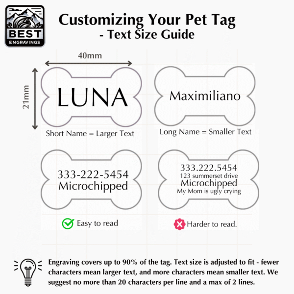 Gold Bone Pet ID small - Name can be customized - Image 4